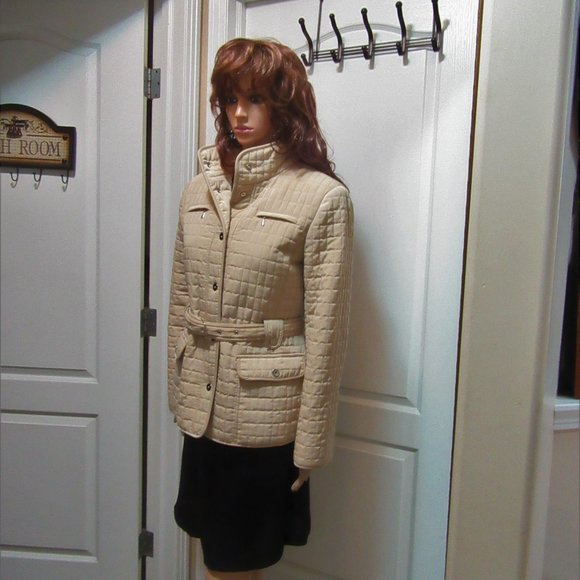 Ladies size Small biege coat Giacca - Picture 3 of 7